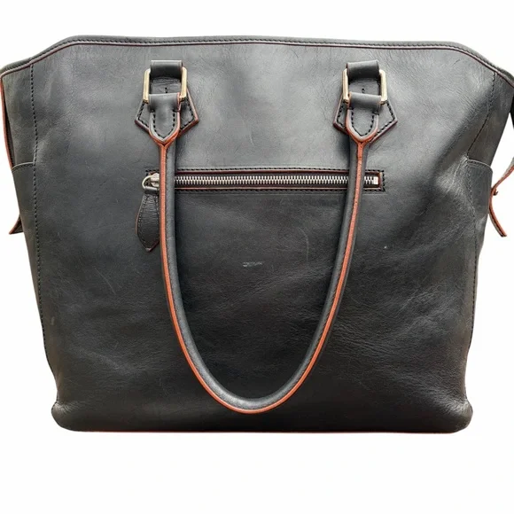 DOONEY & BOURKE Large Black Leather Computer Laptop Bag Shoulder Tote - Picture 17 of 17